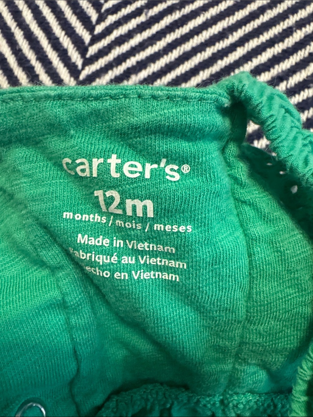 Carters Green Eyelet Ruffle Baby Romper - Picture 3 of 3
